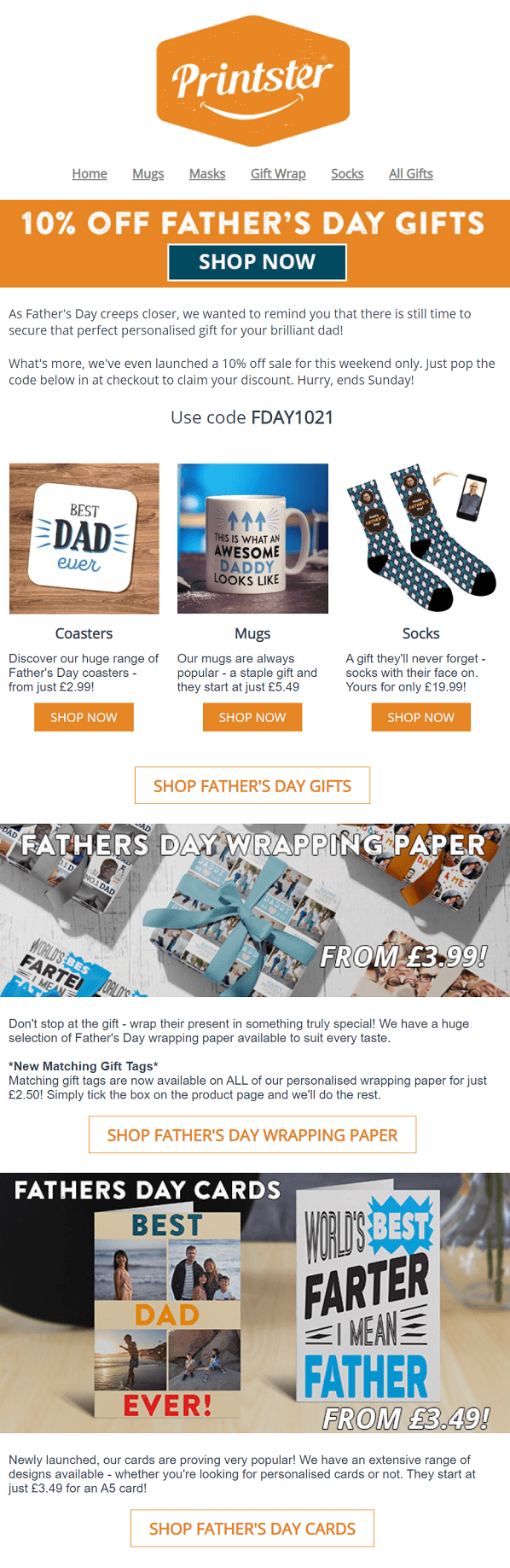 Father’s Day accessories email