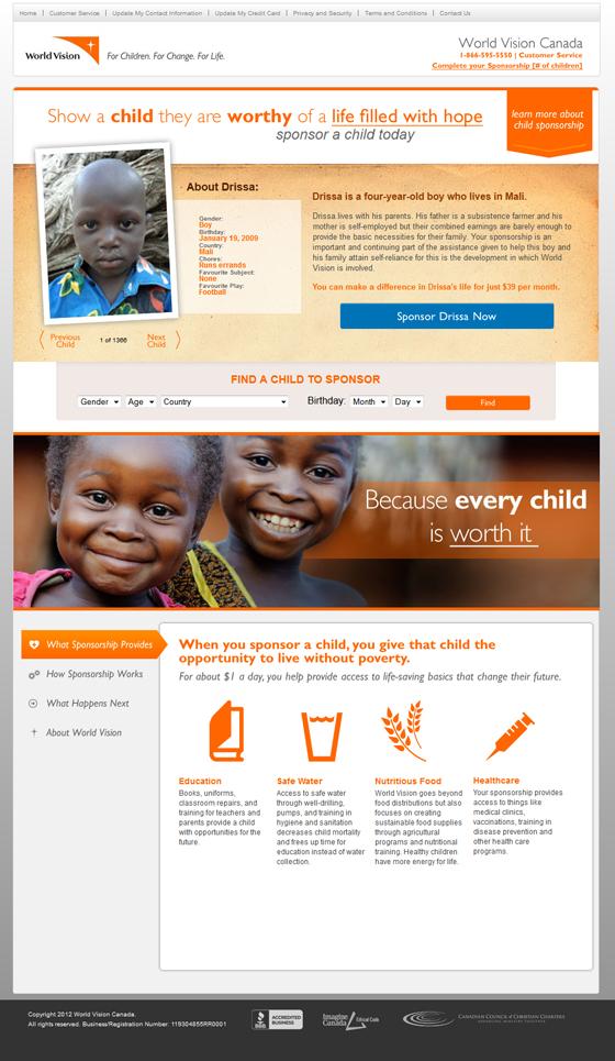 nonprofit donation landing page example