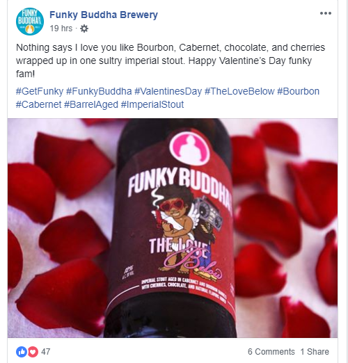 Exemple of Facebook content with Funky Budha Brewery