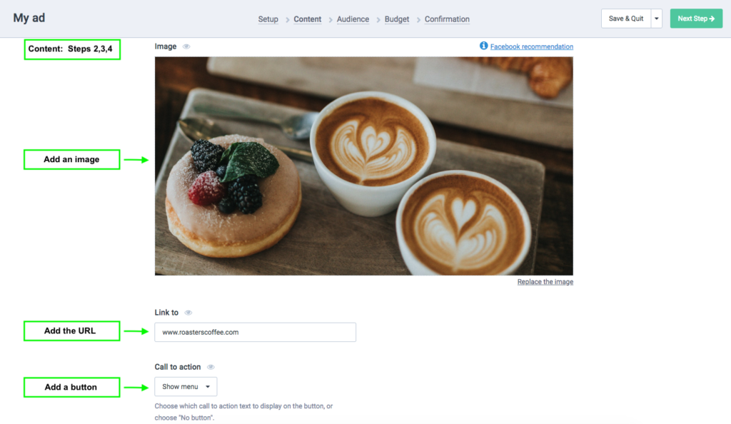 Edit the Facebook Ad copy
