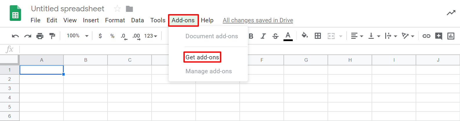 Télécharger modules complémentaires dans Google Sheet