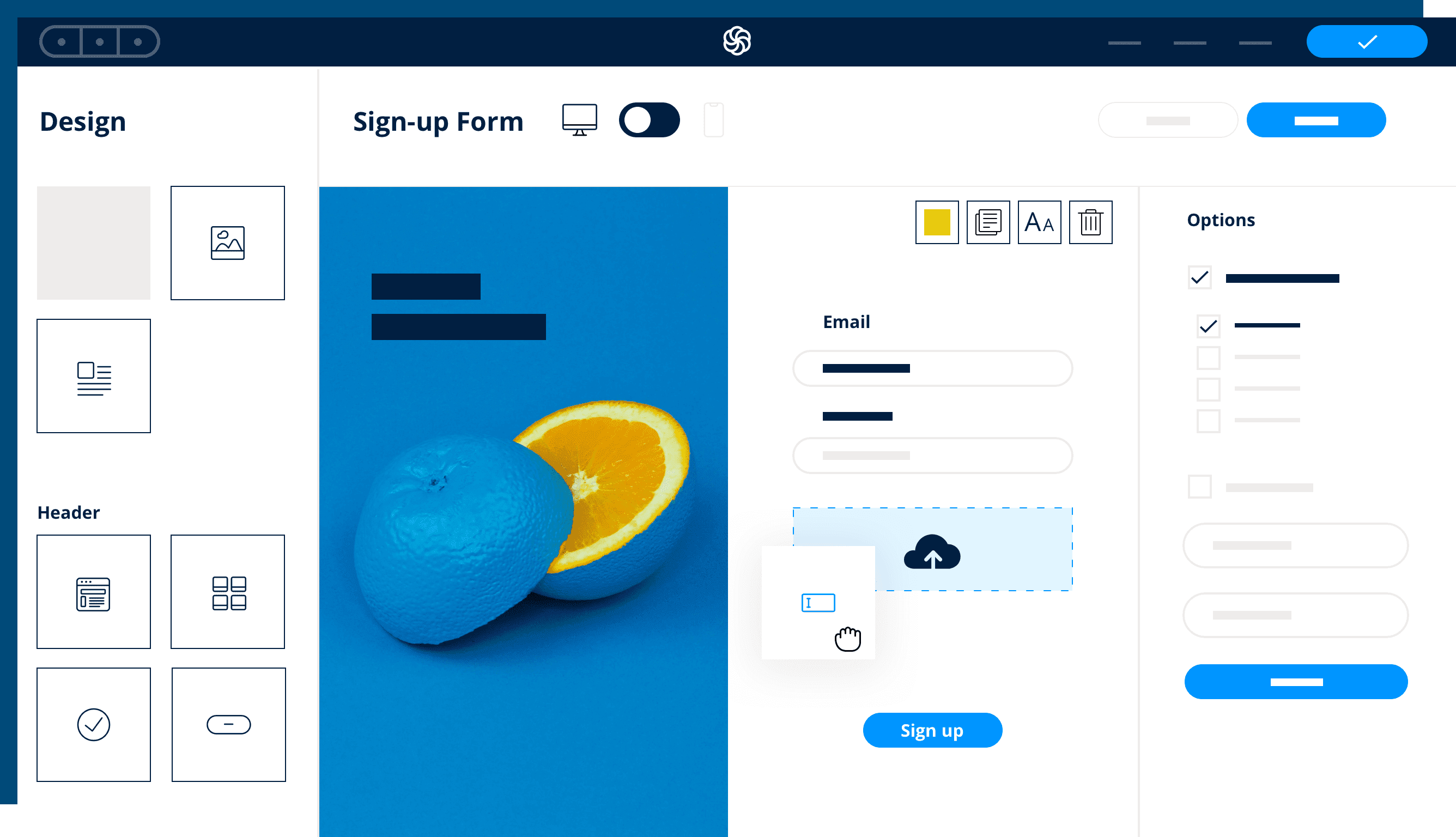 Sendinblue's signup forms to collect email from visitors