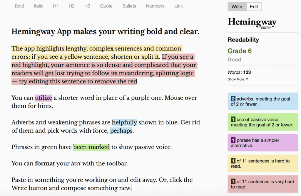 Hemingway App