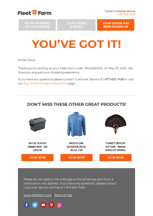 Order Confirmation Emails