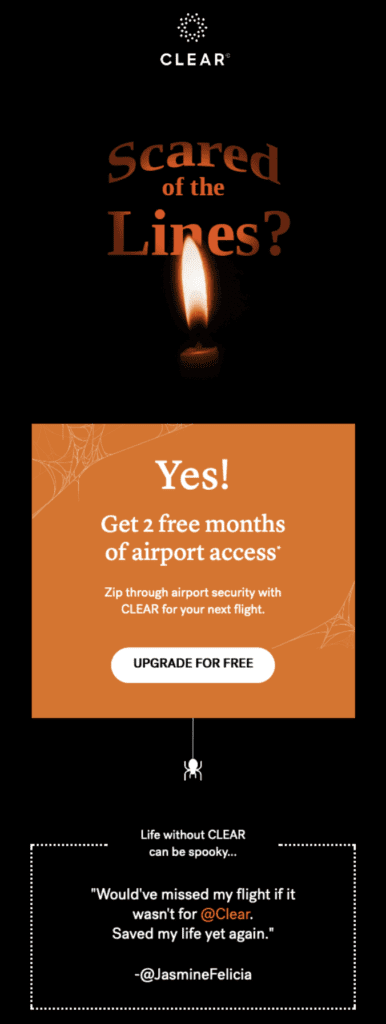 Clear Halloween email design example