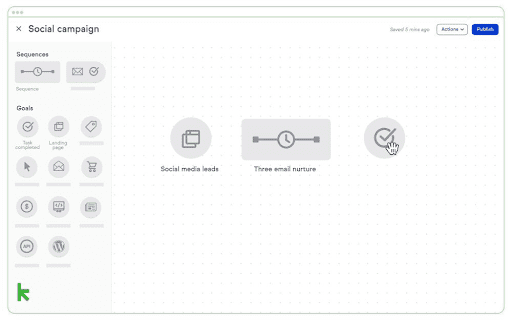 Workflow creation using Keap's marketing automation service