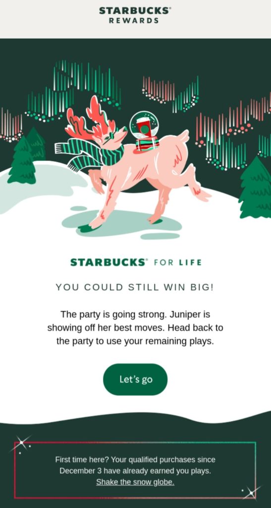 Starbucks holiday email design