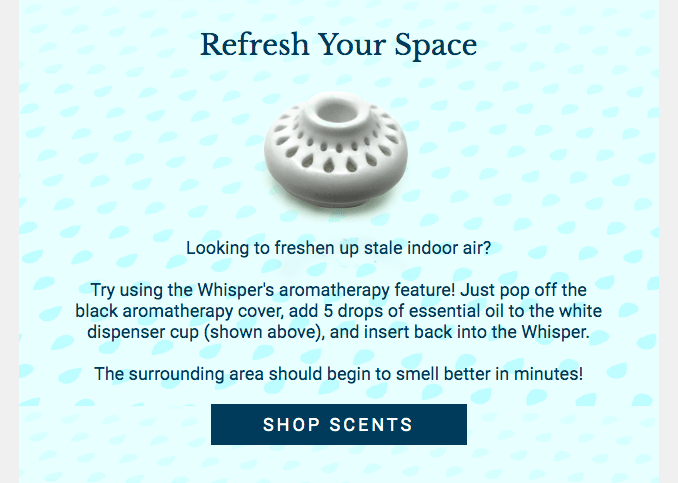 Post-purchase automated email by Allergy Buyers Club (part two) that uses cross-selling by recommending related products