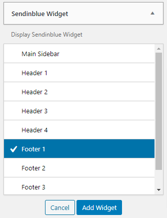 Ajout du widget Sendinblue à votre site WordPress