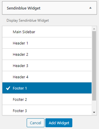 a Sendinblue widget hozzáadása a WordPress webhelyéhez