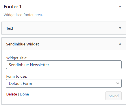 Sélection du formulaire pour votre widget