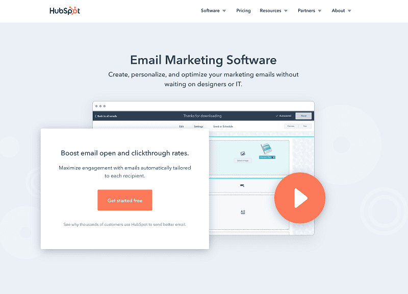 Hubspot website, marketing hub