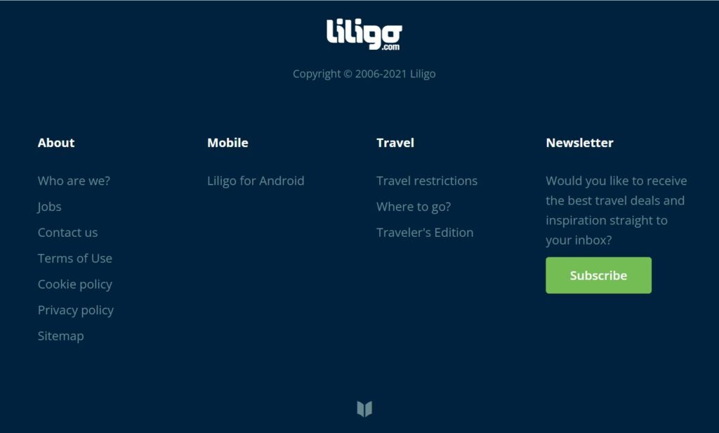 newsletter signup form example liligo