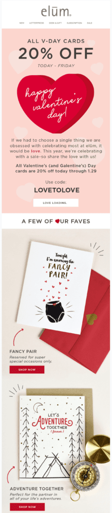 valentine's day newsletter example