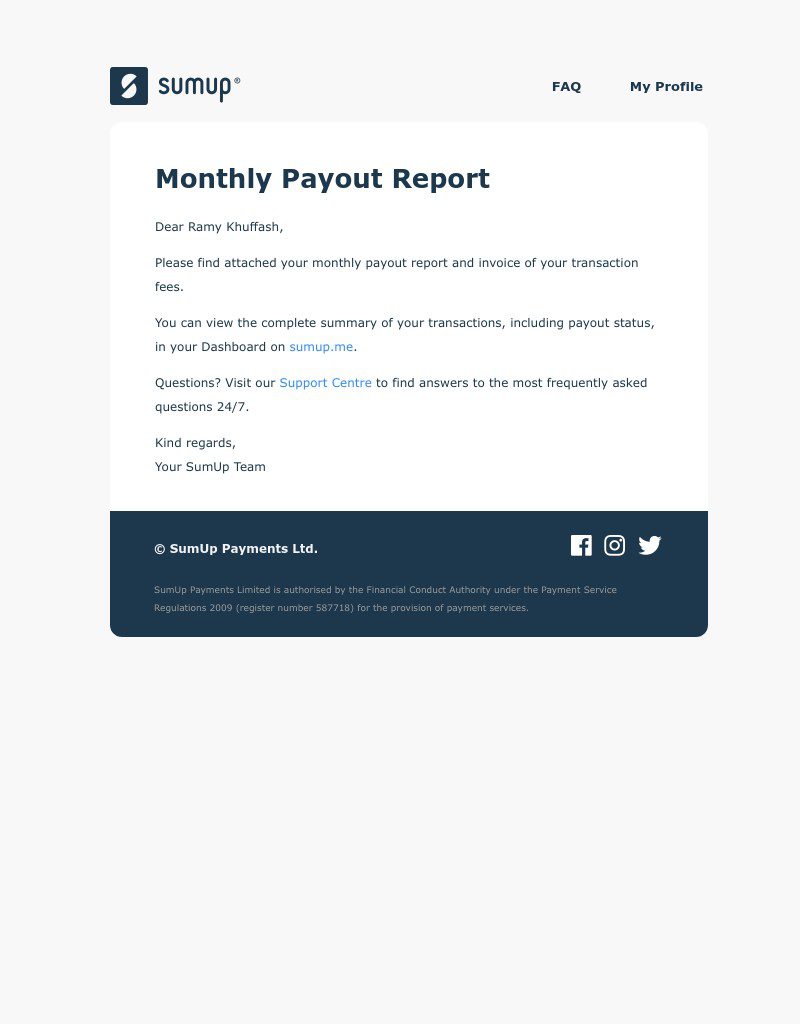 monthly report email