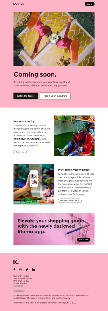 klarna newsletter