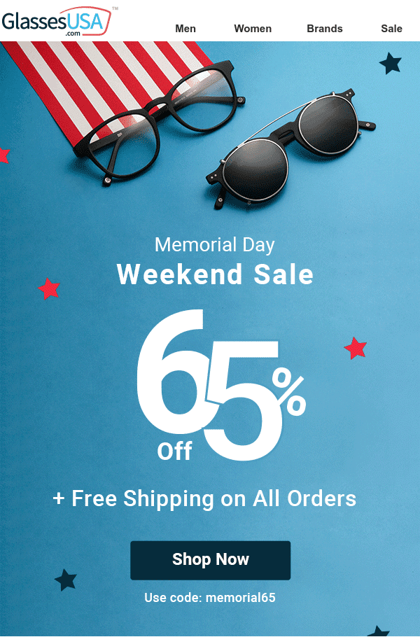 Memorial Day weekend sale example