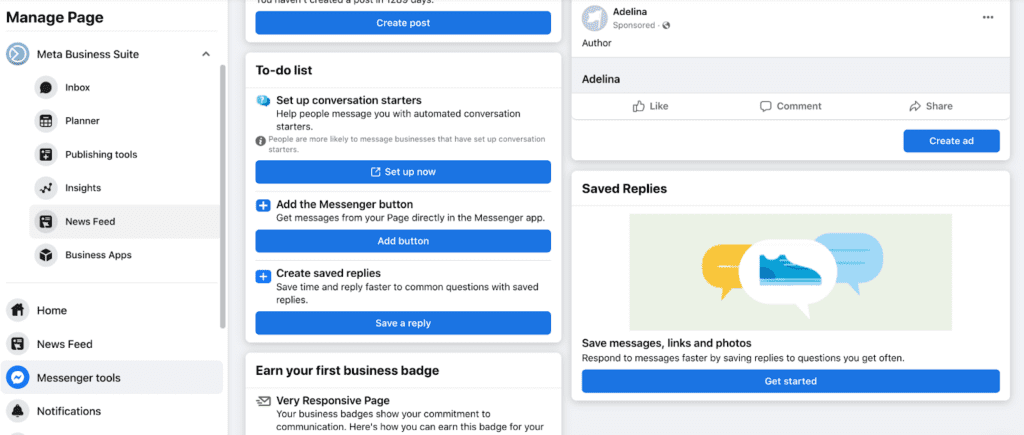 enable chat widget in facebook for business