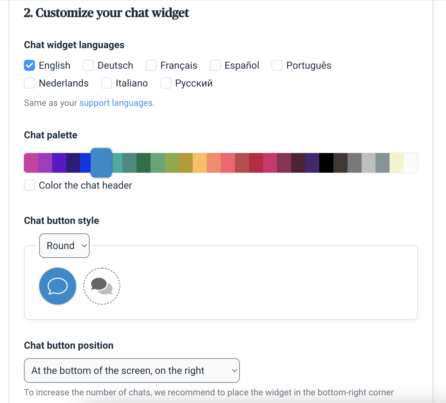 customizing chat widget in Brevo (ex Sendinblue)