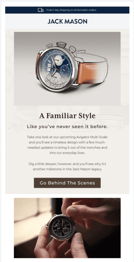 email telling a behind-the-scenes story