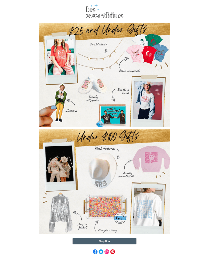 Christmas email budget gift idea
