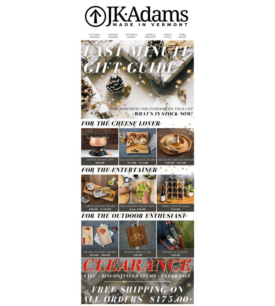 Christmas email last minute ideas