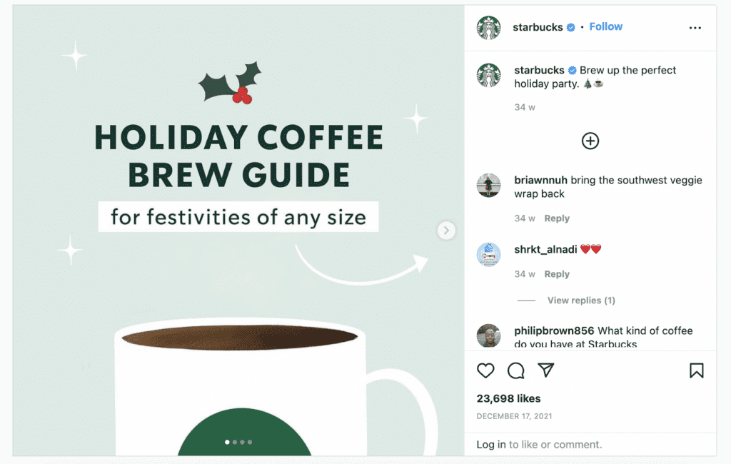 holiday marketing on Instagram 