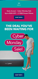Cyber Monday email example by Helix 
