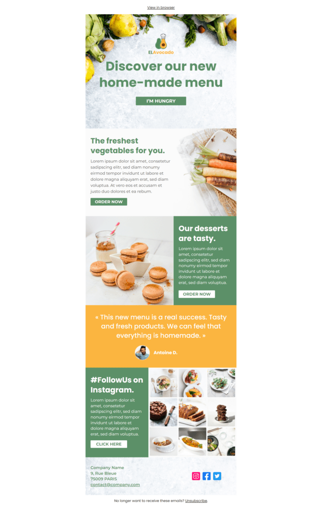 email newsletter design template by Brevo