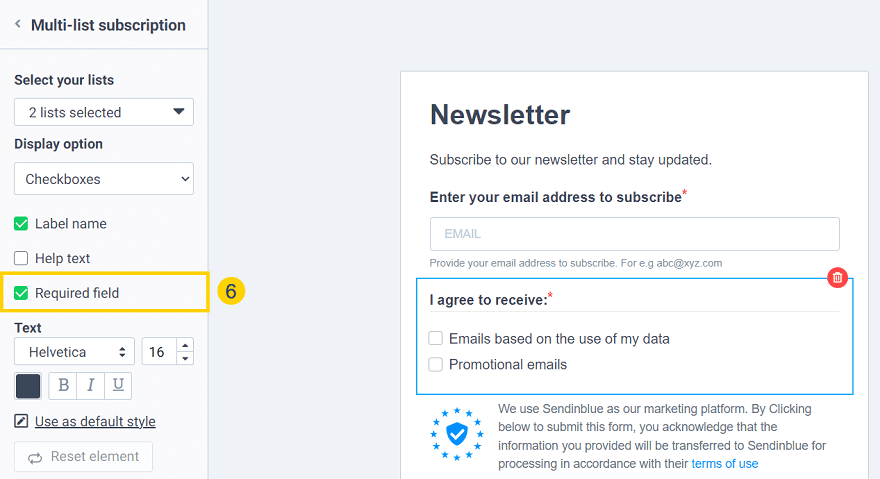 GDPR consent checkbox on signup forms