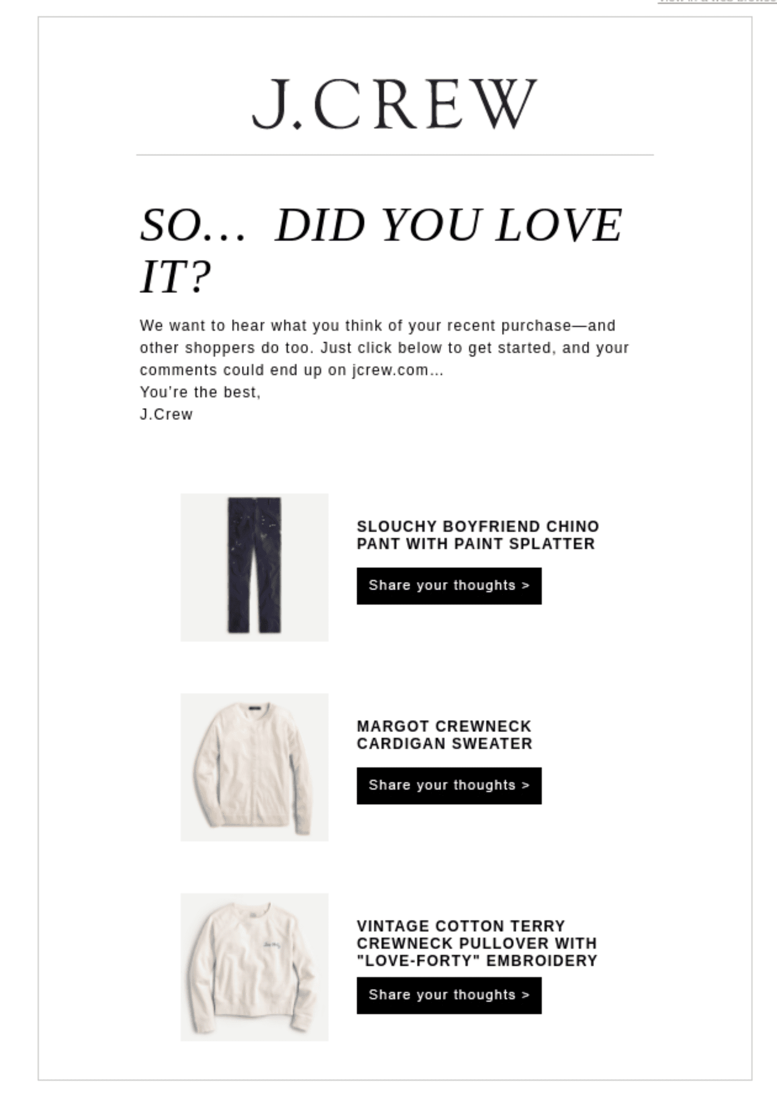 transactional email design example