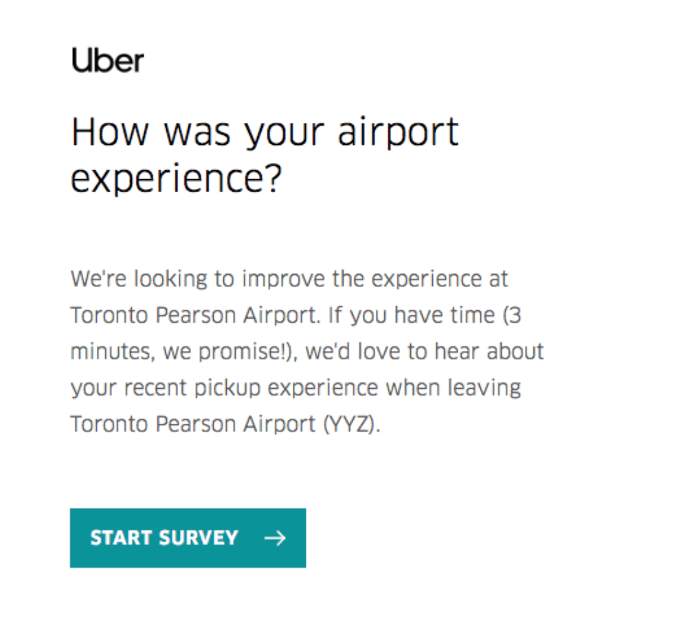 Dynamic email from Uber. 