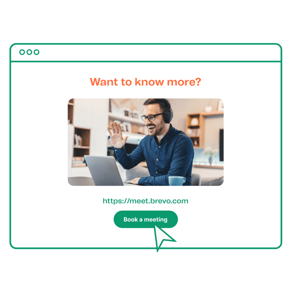 Book a meeting page for Calendly alternative CRM suite, Brevo. 