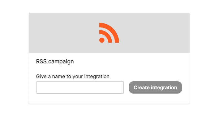 RSS campaign - give a name to your integration