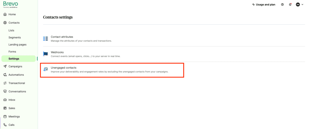 email deliverability example - Brevo dashboard