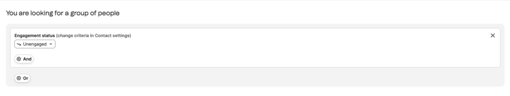 email deliverability example - unengaged contact segment