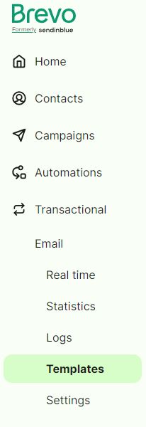 where to find the transactional tab in the main Brevo navigation