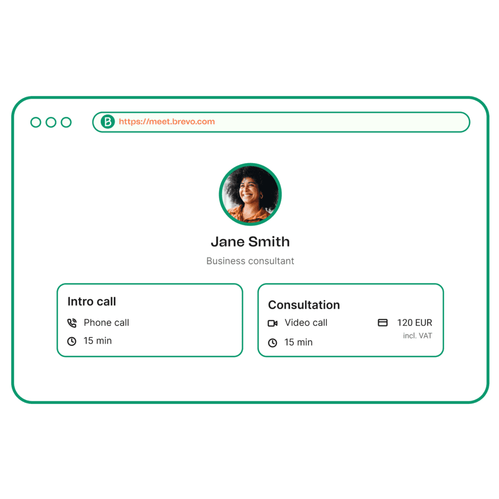 booking online app - custom booking page in Brevo