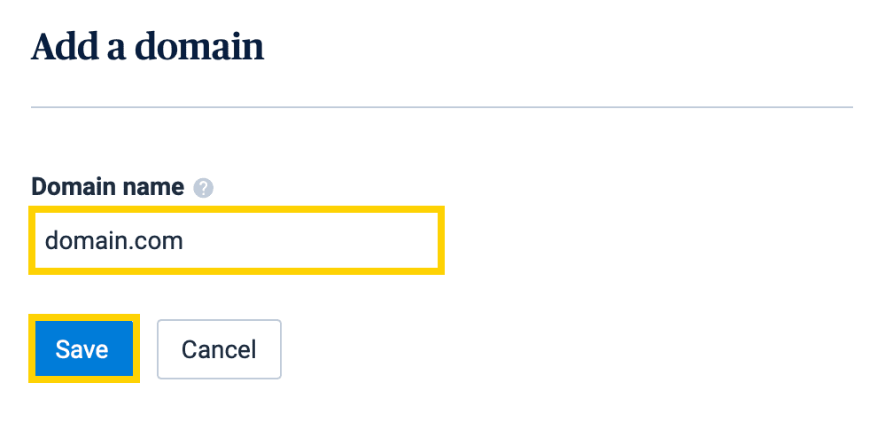 A picture of typing in and adding a domain name to Brevo, a wp SMTP.