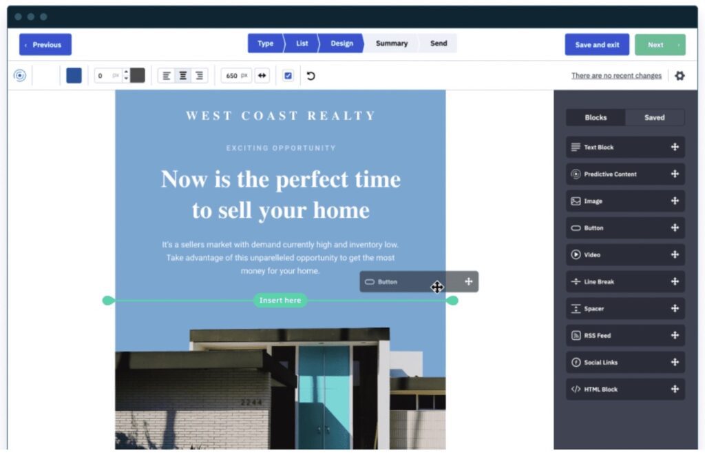 Email builder by ActiveCampaign, a cheap email marketing service.