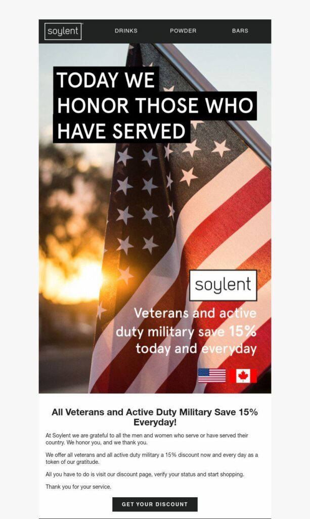 Fall newsletters with American flags to honor veterans. 