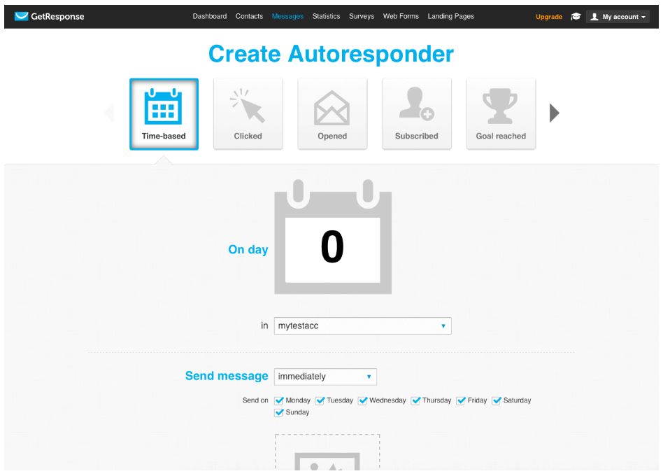 Email autoresponder by GetResponse showing an image of an email workflow. 