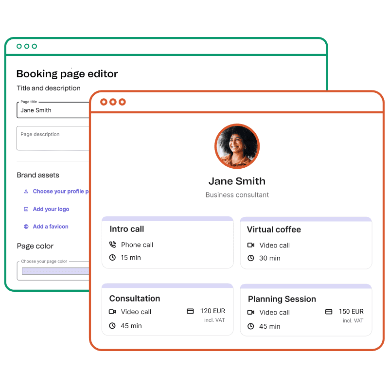 Booking page by a scheduling software Brevo