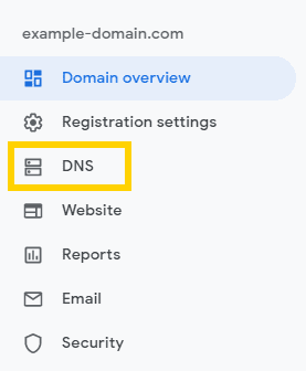 where to find DNS records in Google Domains