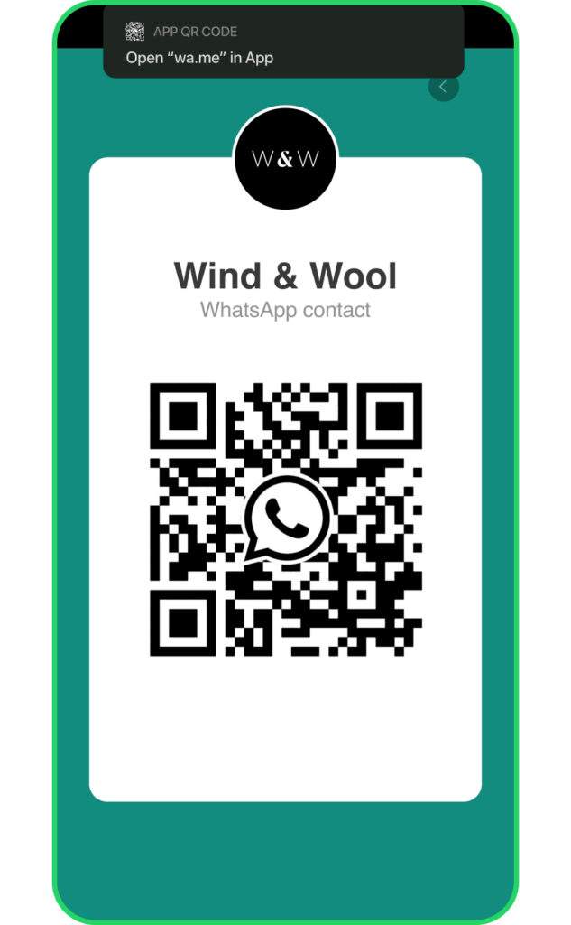 A QR code for a WhatsApp Business contact